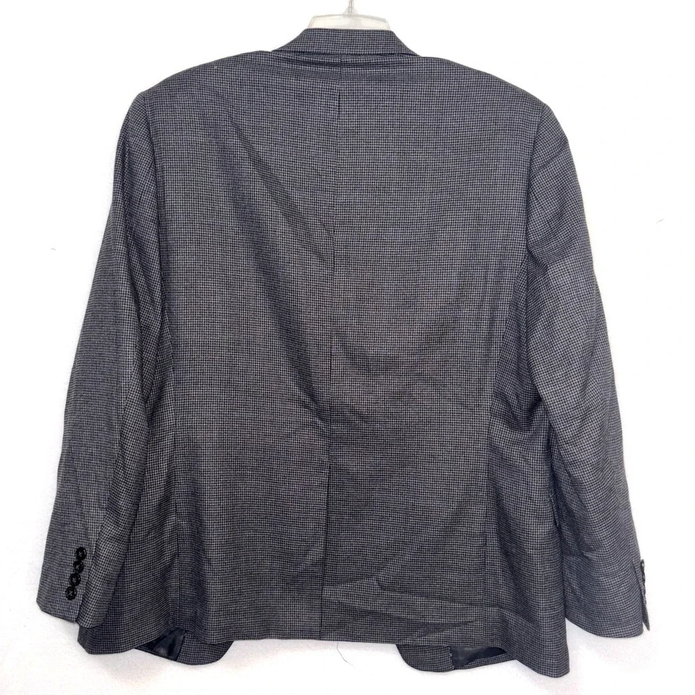 Chaps Ralph Lauren Gray‎ Black Blue Plaid Jacket Blazer Men's 44R
